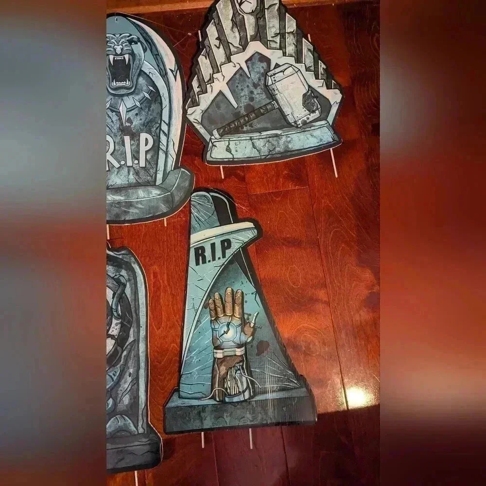 Marvel Superhero Graveyard Halloween Decoration Signs (EUC) - Picture 4 of 9